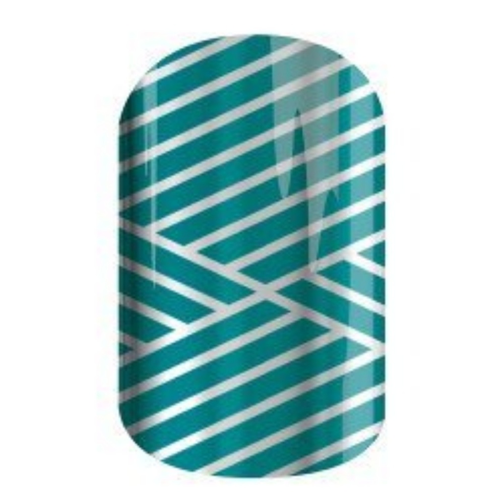 Jamberry Turquoise Silver Criss Cross